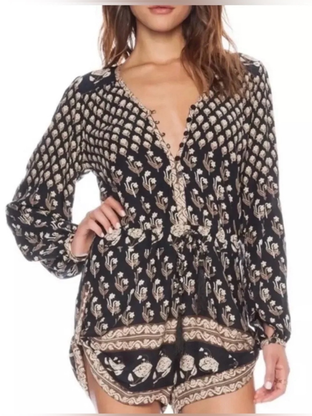 Spell & The Gypsy Bohemian Royale Charcoal Playsuit Romper